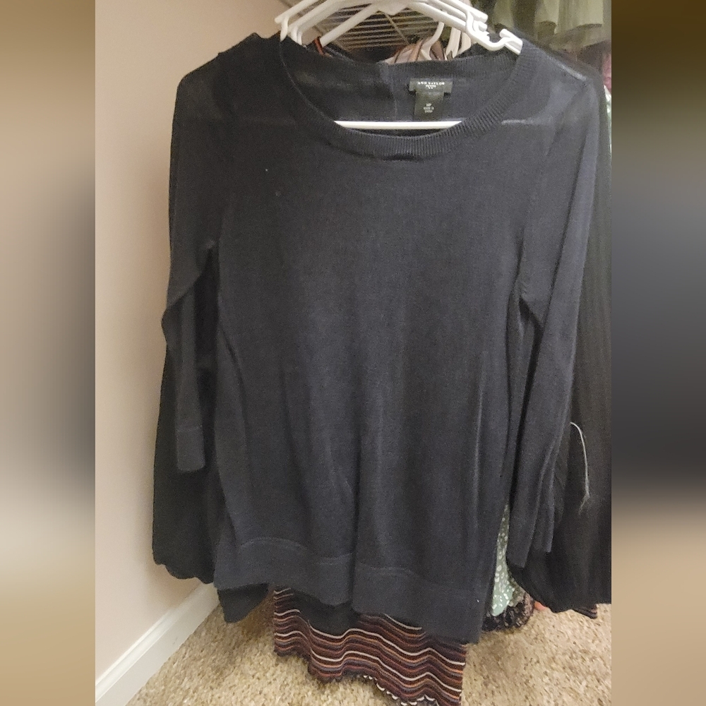 BUNDLE - Ann Taylor Navy Knit  Button Back Layering Top